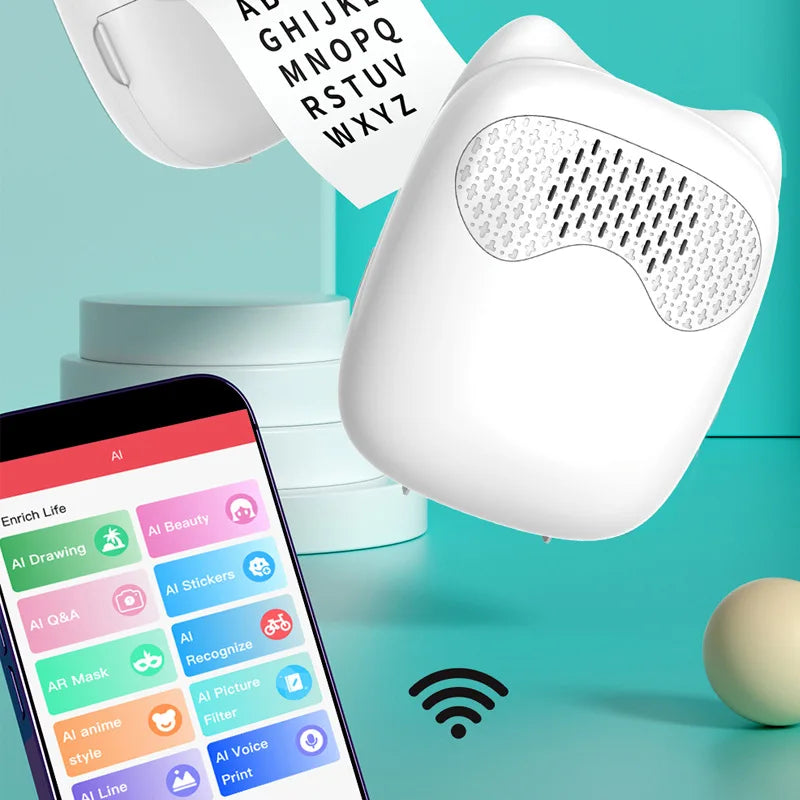 2026 AI New Voice Text Picture Printing Mini Convenient Printer WIFI Can Connect To Mobile Phone Parent-child Interaction